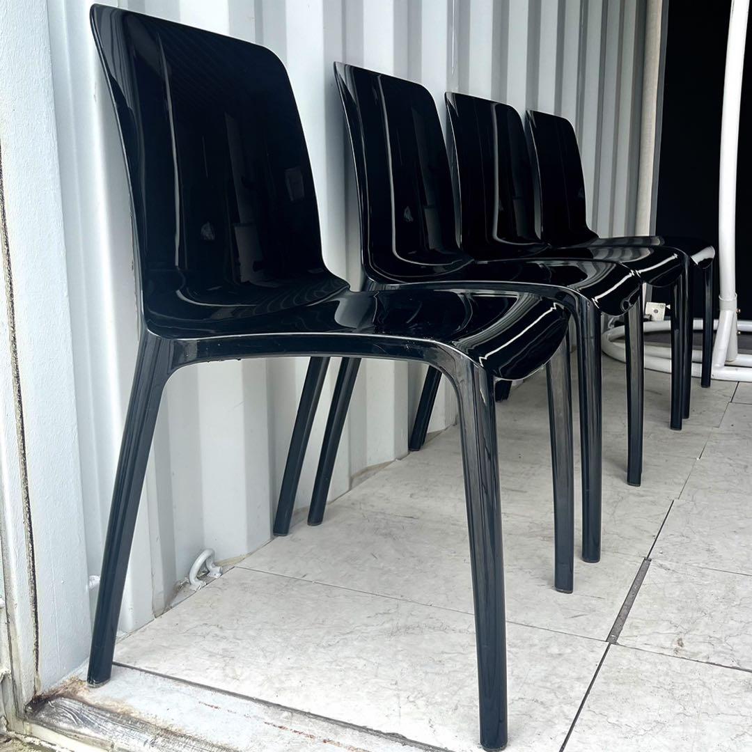 取付無料！カスプリーニ ティファニー イタリア製ブラックダイニングチェア４脚✨