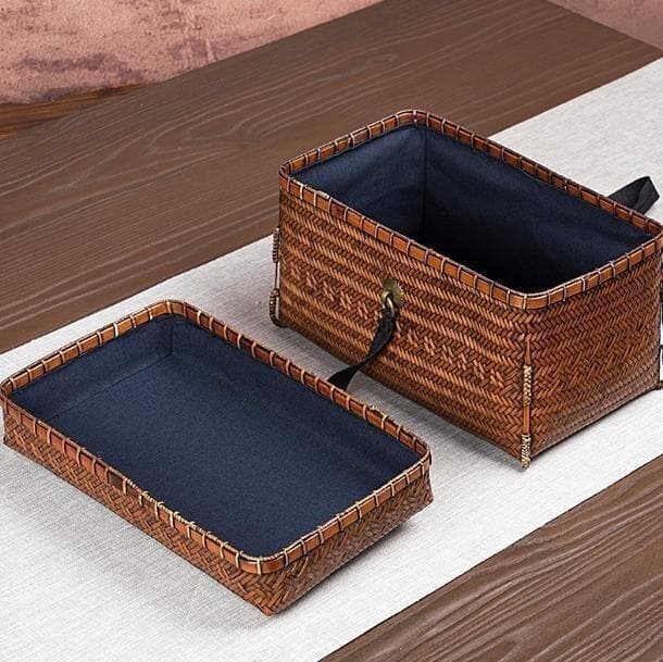 竹製収納ボックス 蓋付き 小物入れ　茶道＊お菓子入れ