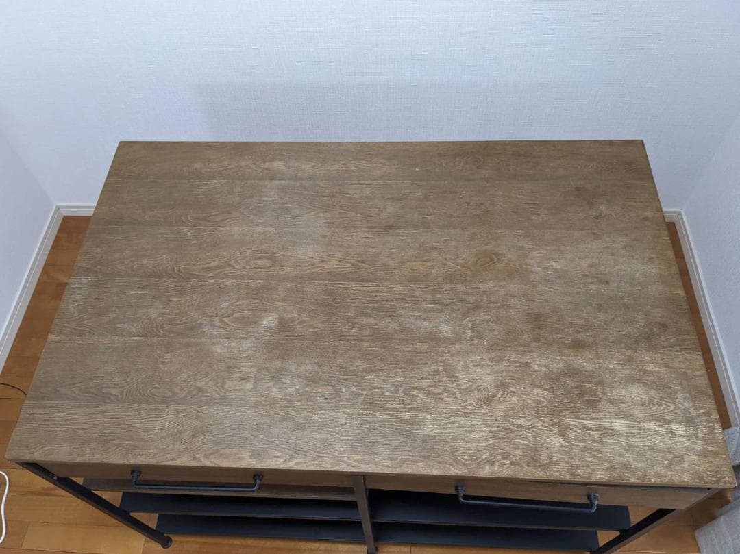 クレイモ アイランドカウンターテーブル ブラウン 引き出し収納付き