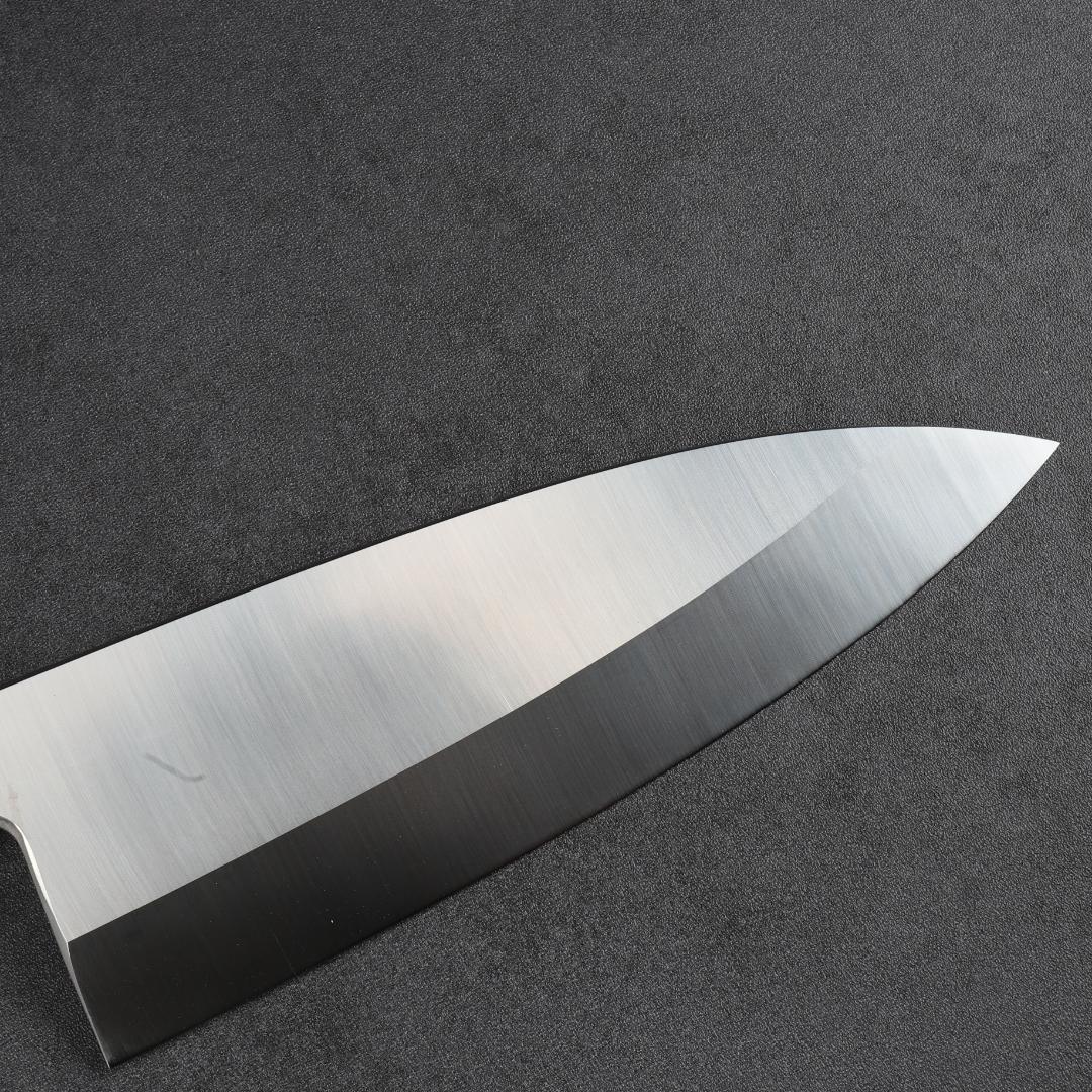 6924 出刃包丁 5寸 刃渡り150mm 刺身包丁 人工象牙黒三本巻八角柄