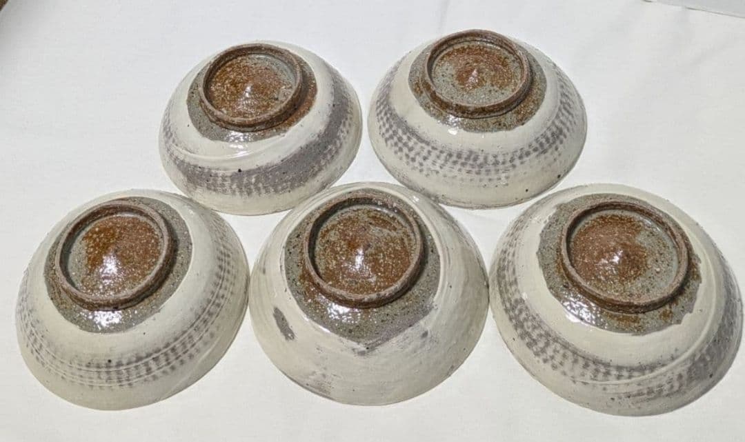 骨董 陶器 中鉢 5個セット 箱有り 花柄 銘々皿