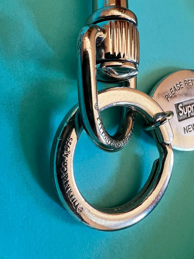 Supreme Tiffany Keyring Silver 中古一部難有り