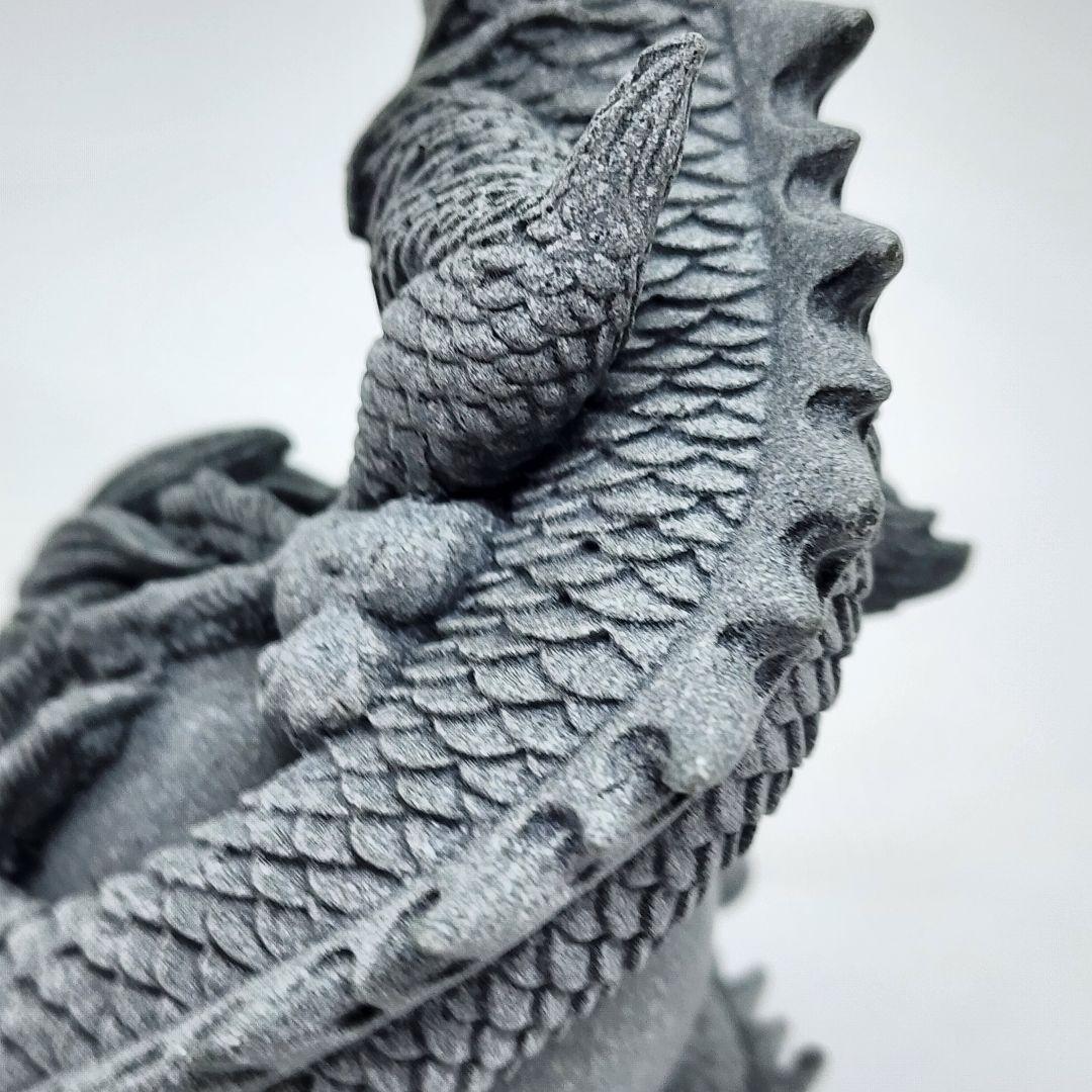 青砥石製 3本爪龍神様 守護の玉を抱く置物 風水アイテム 幸運招来