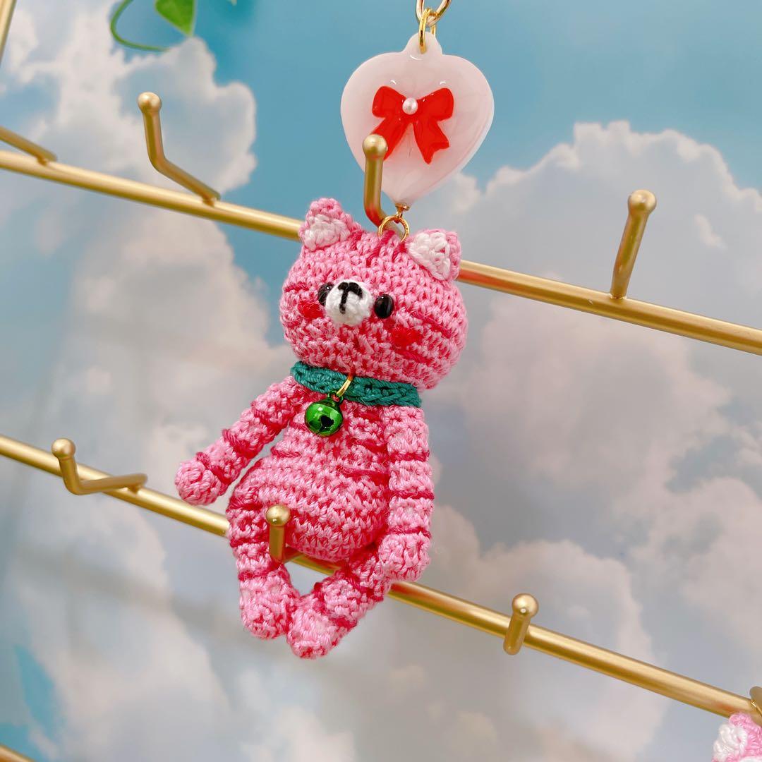 あみぐるみ　リボンハートとPUUCUトラちゃんキーホルダー☺︎他２点