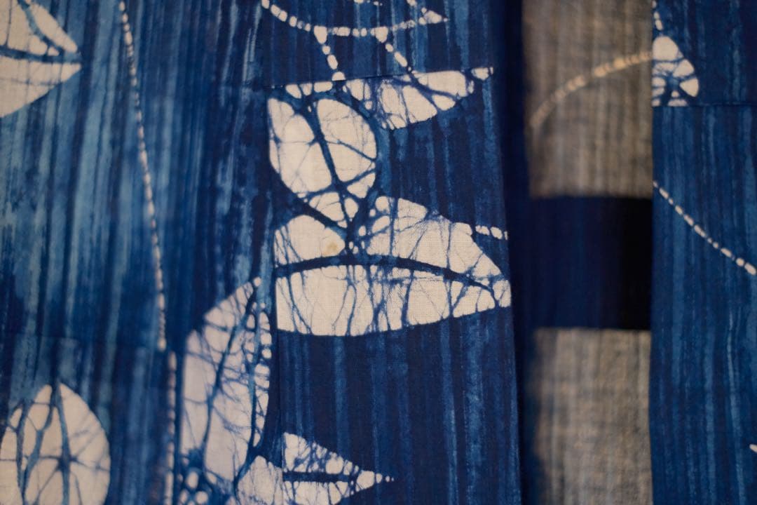 希少【竺仙】未使用しつけ糸付き⭐︎ろうけつ染め⭐︎桔梗　青　浴衣