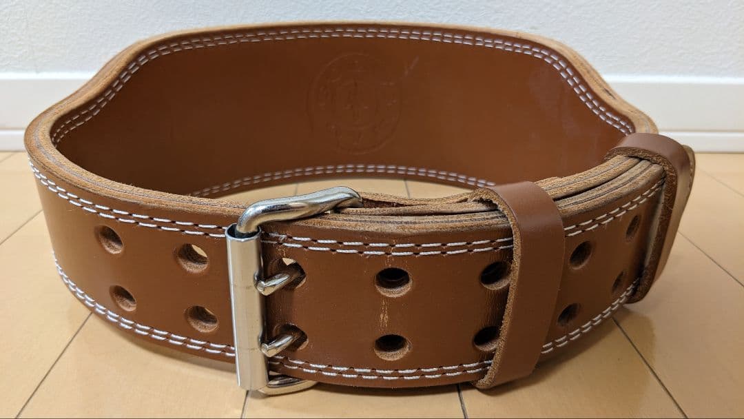 GOLD'S GYM レザー パワーベルト ブラウン Mサイズ