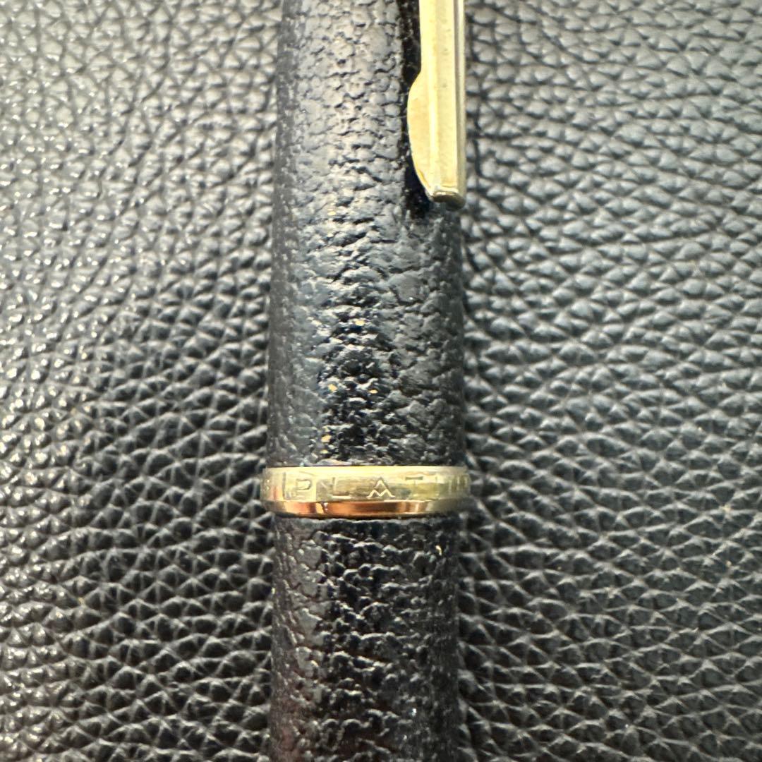 PLATINUM 18黒 レザー 万年筆　現状品