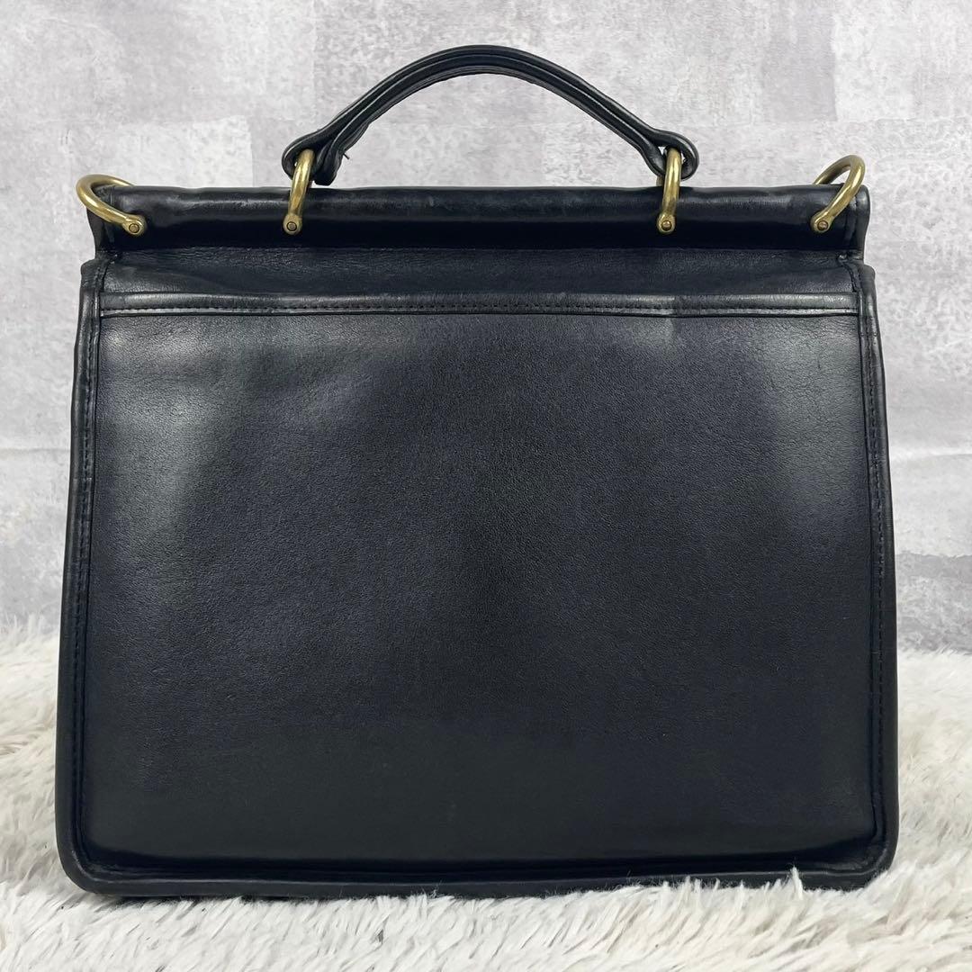 美品 オールドコーチ レザー 2WAY ショルダーバッグ ファスナー ブラック