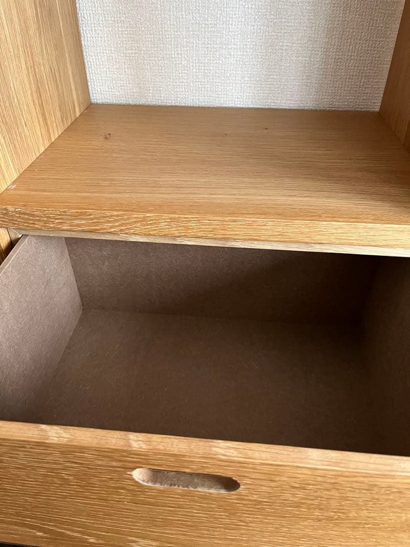 無印良品 スタッキングシェルフ オーク材 3×3 2段引き出し収納セット