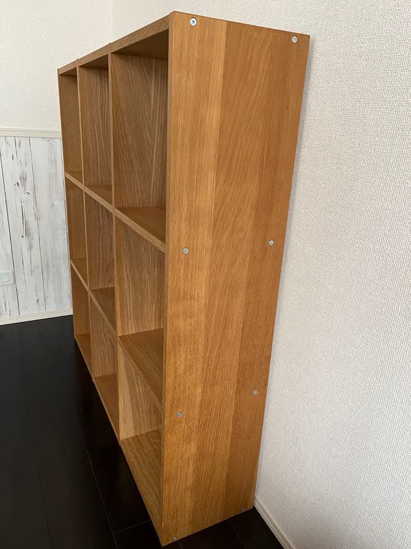 無印良品 スタッキングシェルフ オーク材 3×3 2段引き出し収納セット
