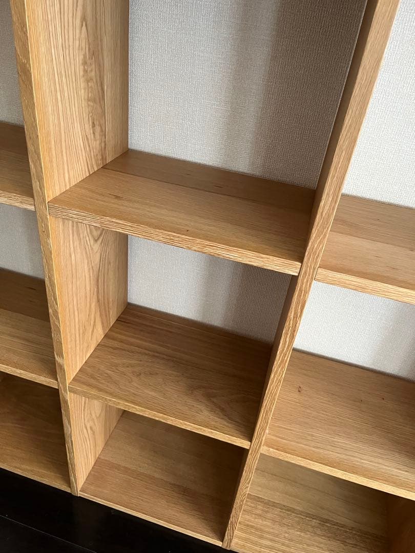 無印良品 スタッキングシェルフ オーク材 3×3 2段引き出し収納セット