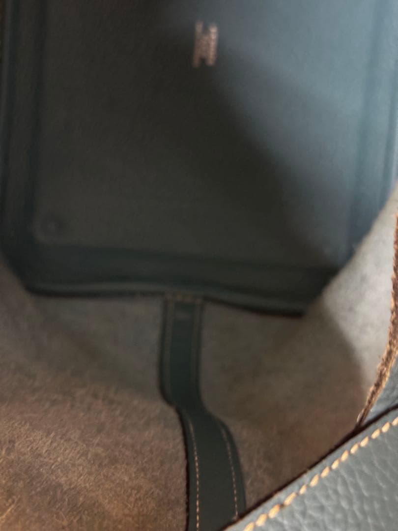 ヤ*ン様 エルメス ハンドバッグ ピコタンMM トリヨンクレマンス ブルー□K刻