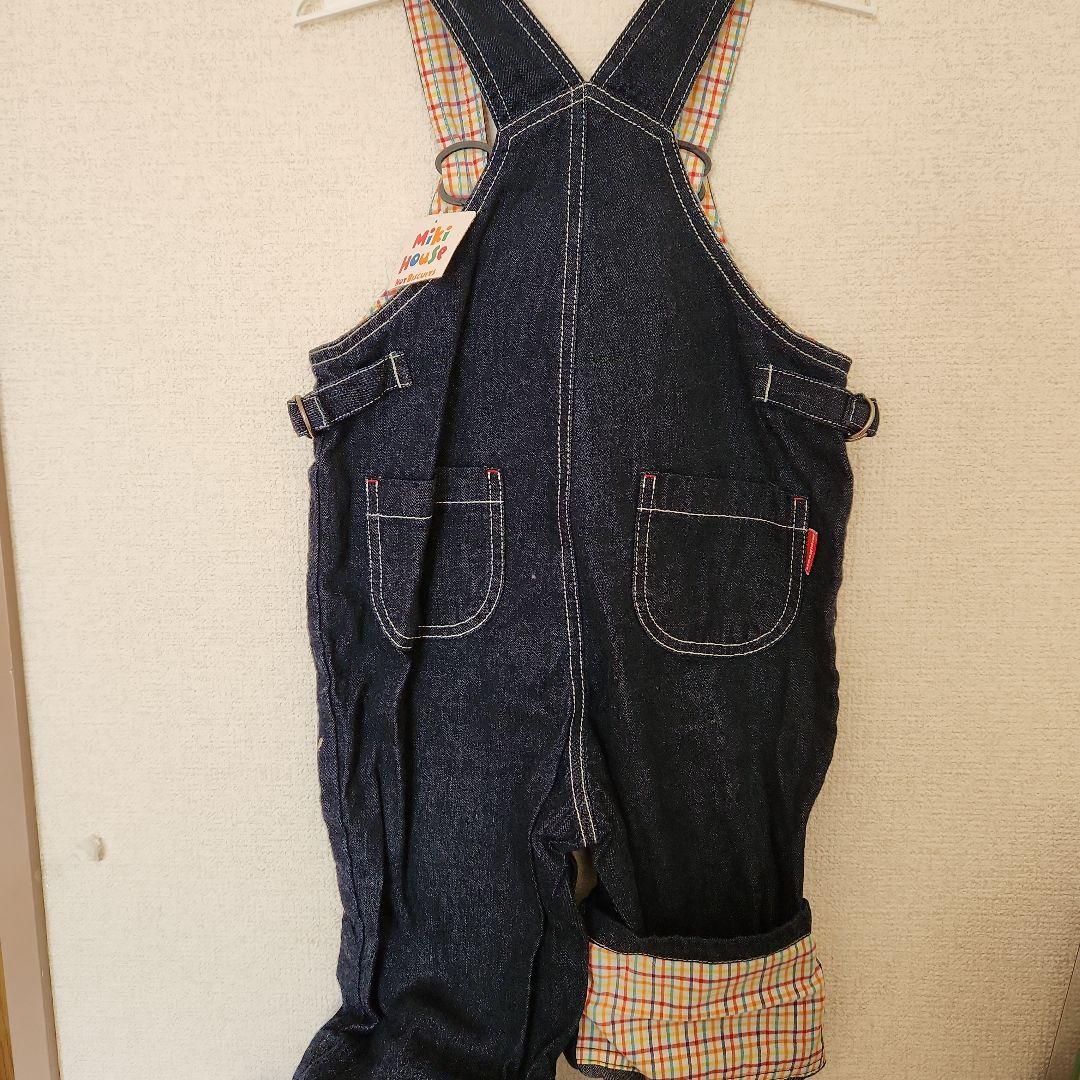 新品未使用☆タグ付き ミキハウス ホットビスケッツ オーバーオール 90