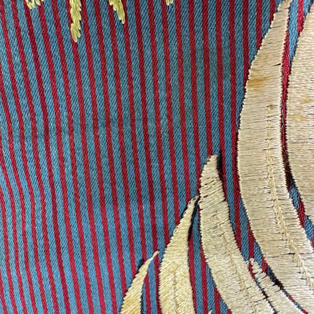 ぬ*ぬ様 アンティーク　刺繍　名古屋帯　刺繍帯　正絹　鶏　ひよこ　花