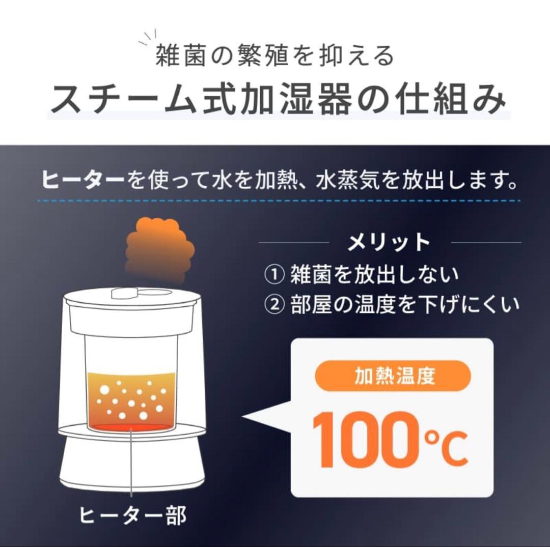 【新品未開封】QUADS ガラス スチーム加湿器 ガラスポッド式 アイボリー