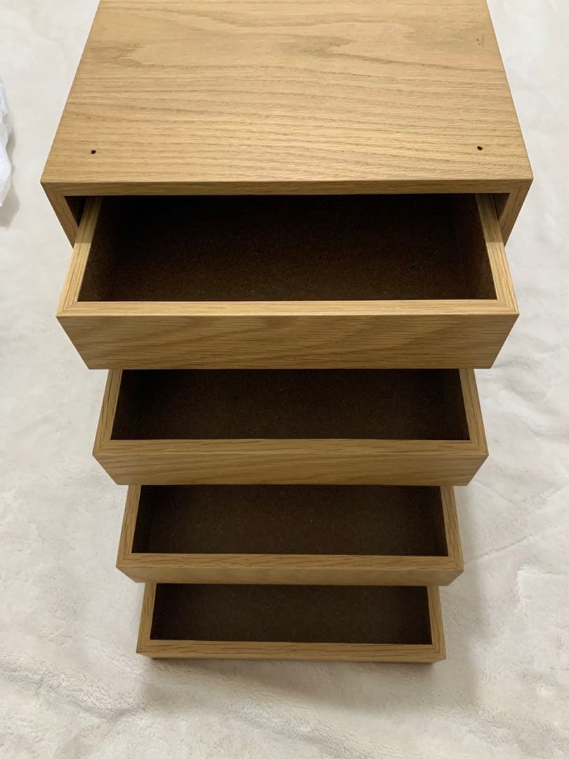 【廃盤】無印良品 木製4段引出　オーク材