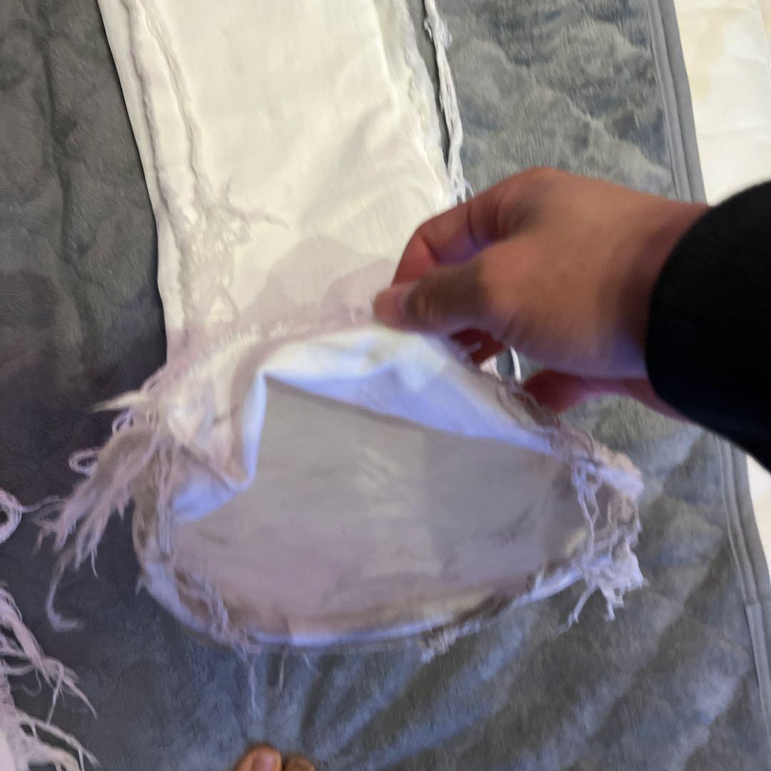 バラバサスダメージホワイトフレアデニム29