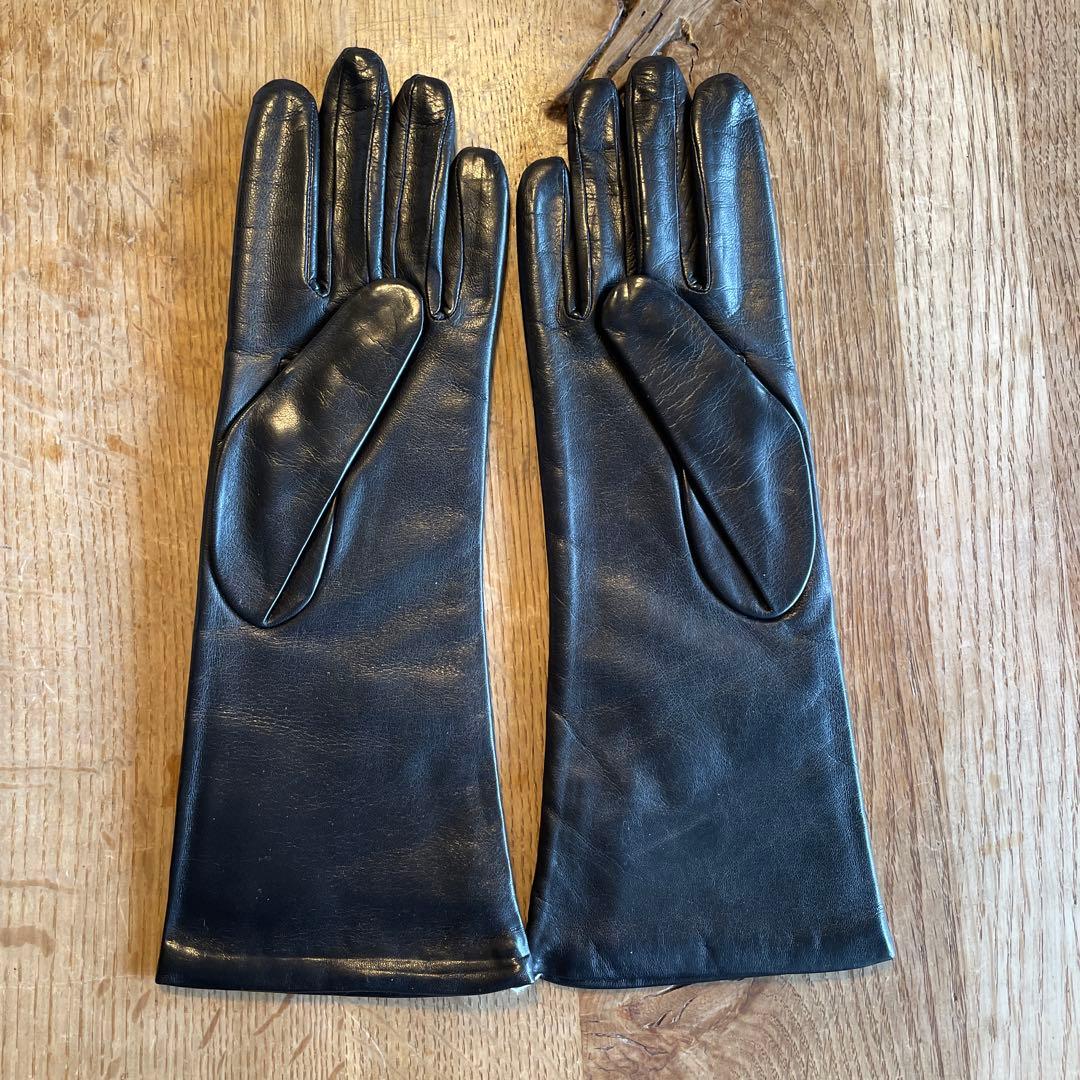 ★新品★セルモネータ　Sermoneta ブラック レザー手袋　カシミヤ