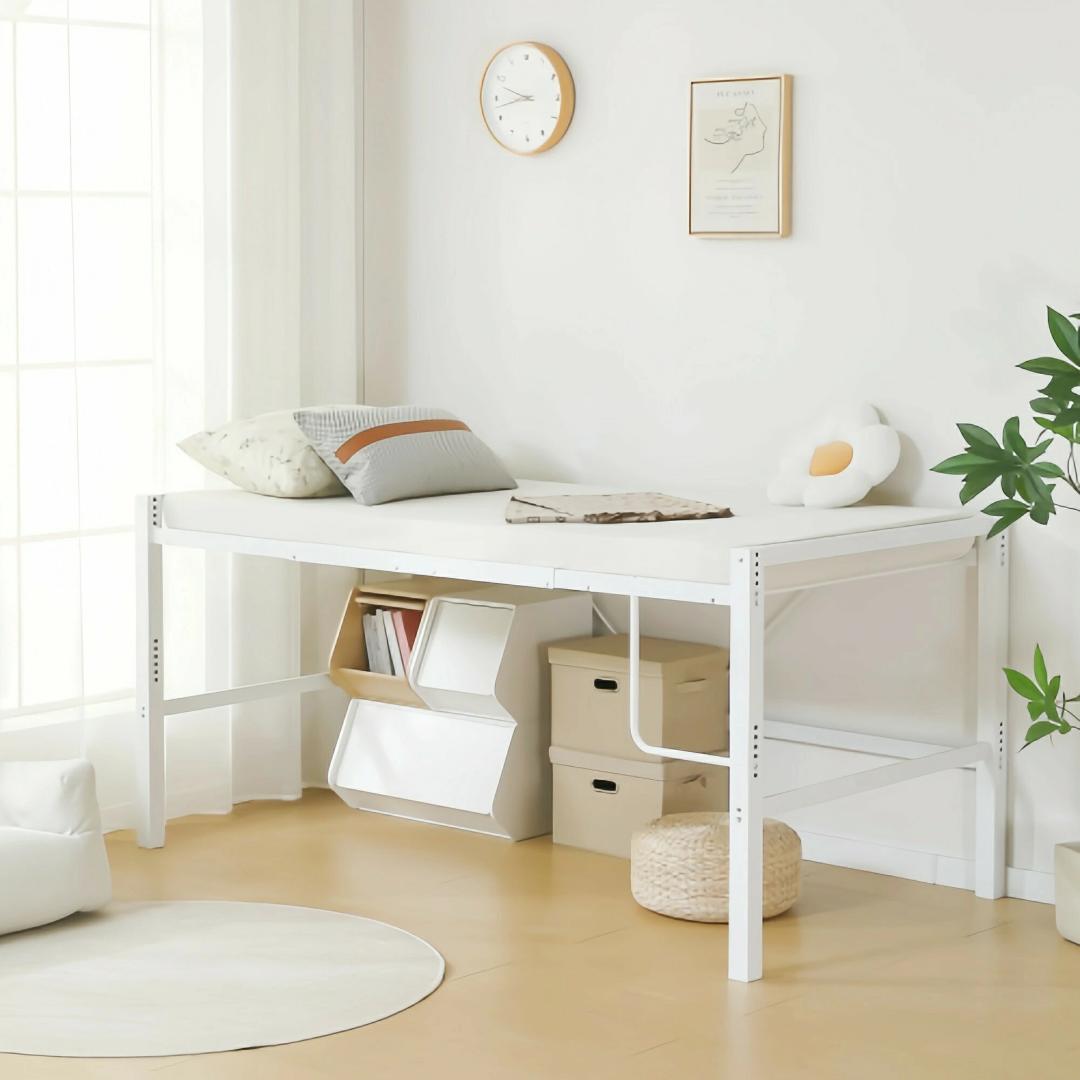 超人気！【高さ90cm】北欧風 シングルベッド 耐震 ベッド White