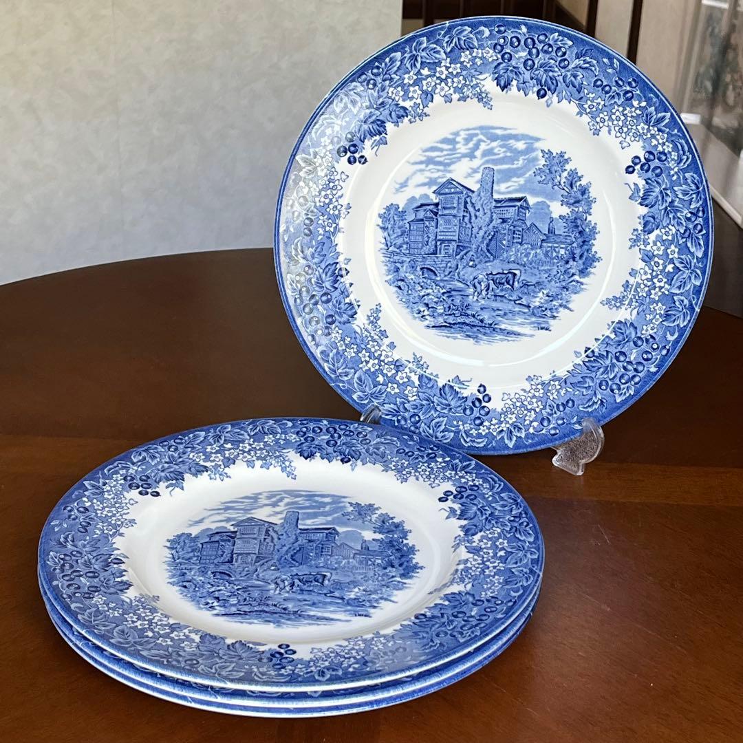 【美品】英国製　ウェッジウッド★ロマンチックイングランド★ディナー皿　4枚
