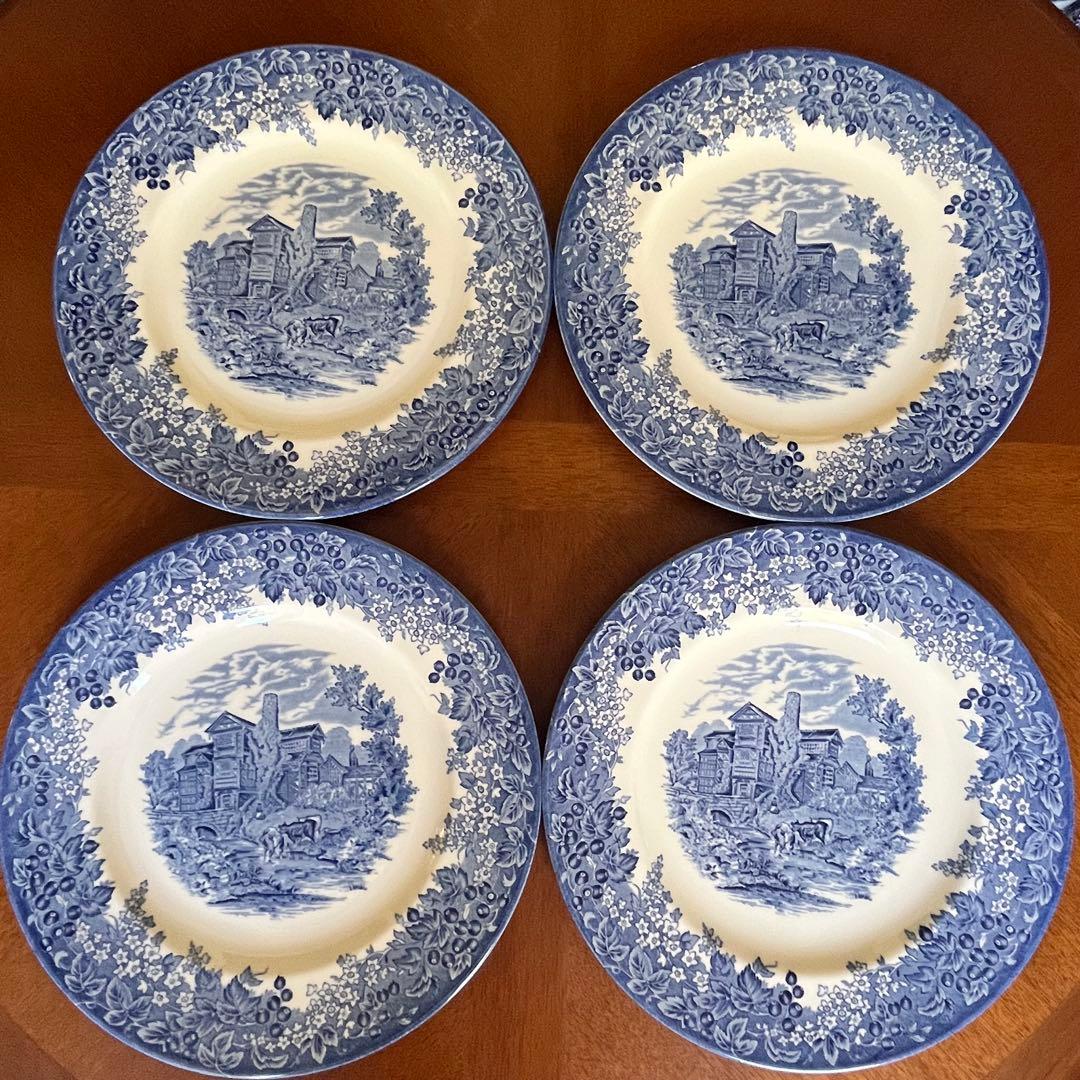 【美品】英国製　ウェッジウッド★ロマンチックイングランド★ディナー皿　4枚