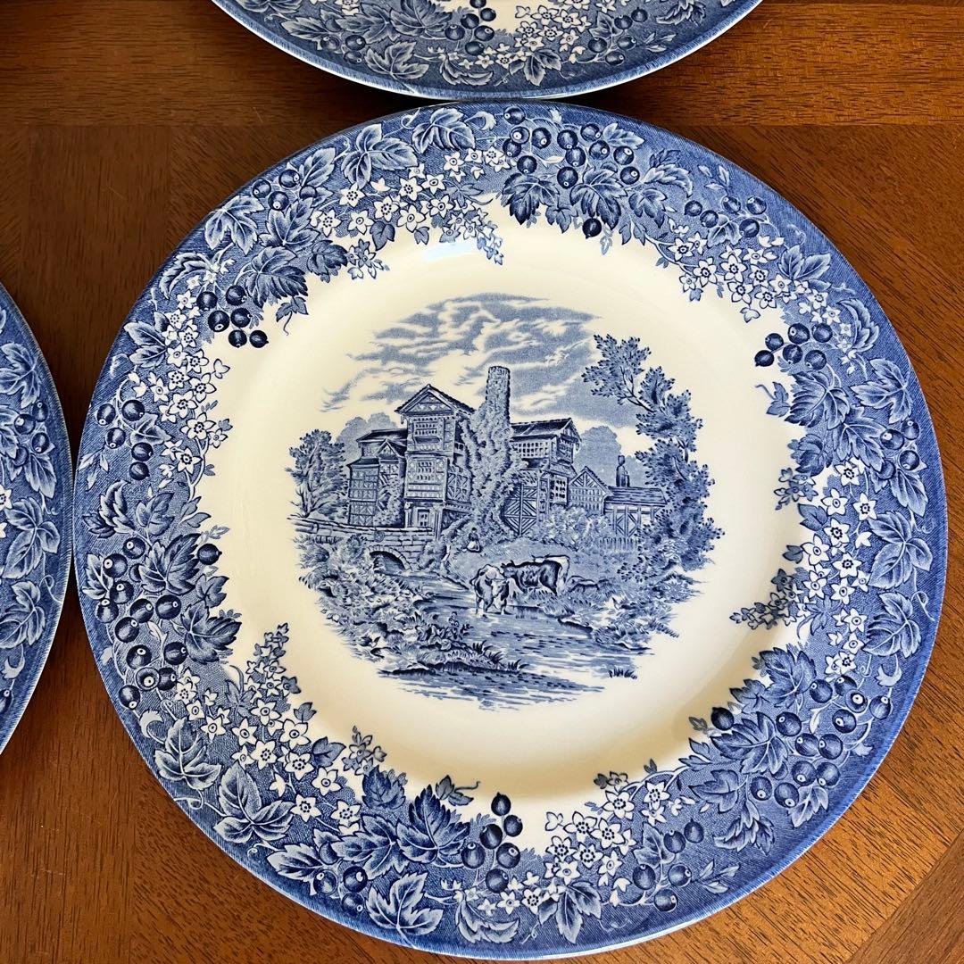 【美品】英国製　ウェッジウッド★ロマンチックイングランド★ディナー皿　4枚