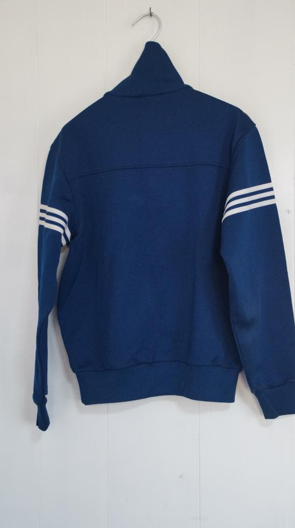 adidas アディダス　ハーフジップ　トラックジャケット　紺×白　デサント
