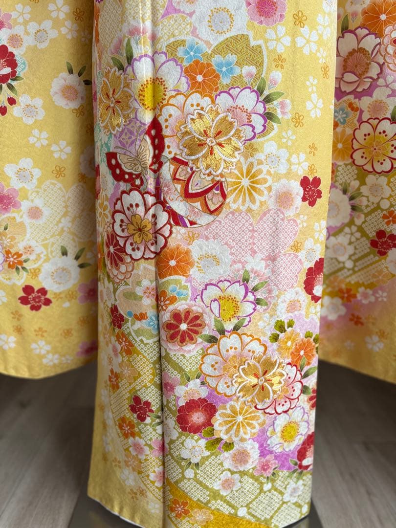 可愛い❣️振袖フルセット（７点セット）　正絹振袖　袋帯　成人式