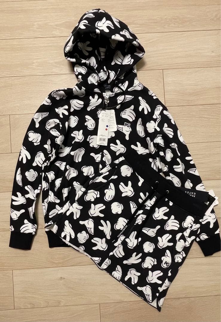 新品　パーリーゲイツ　ミッキーマウス　裏起毛スウェットパーカー　セットアップ