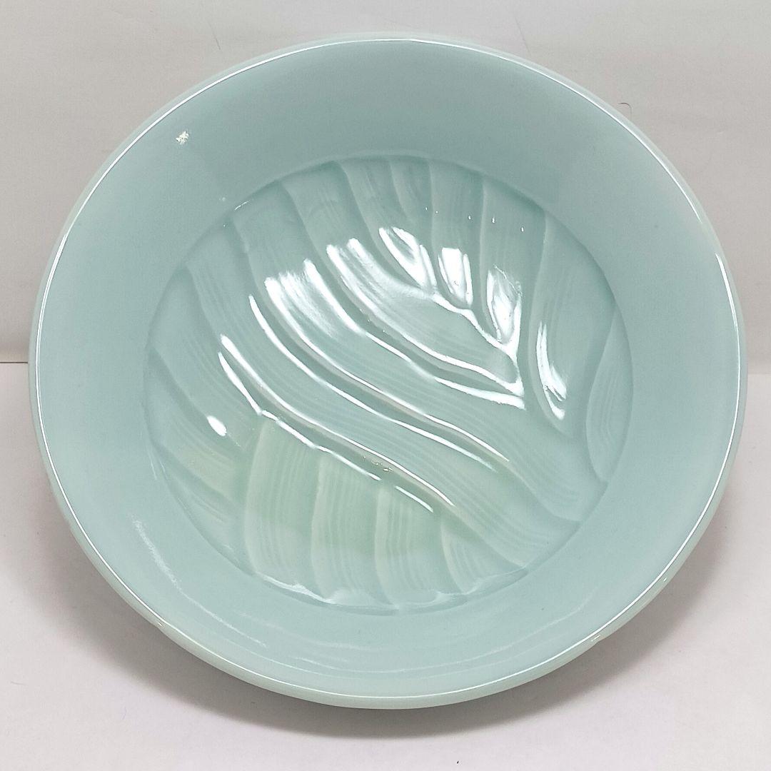 Y3886-4 宮永東山造 青磁 波涛文 鉢 共箱