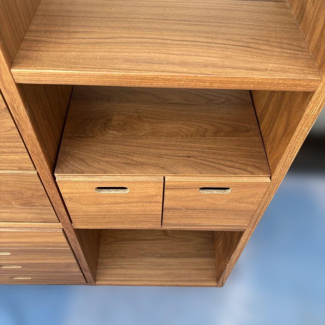 無印良品 MUJI スタッキングシェルフ ウォールナット材　引き出しユニット付き