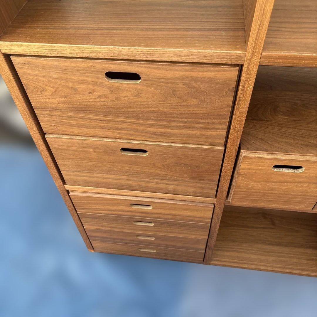 無印良品 MUJI スタッキングシェルフ ウォールナット材　引き出しユニット付き