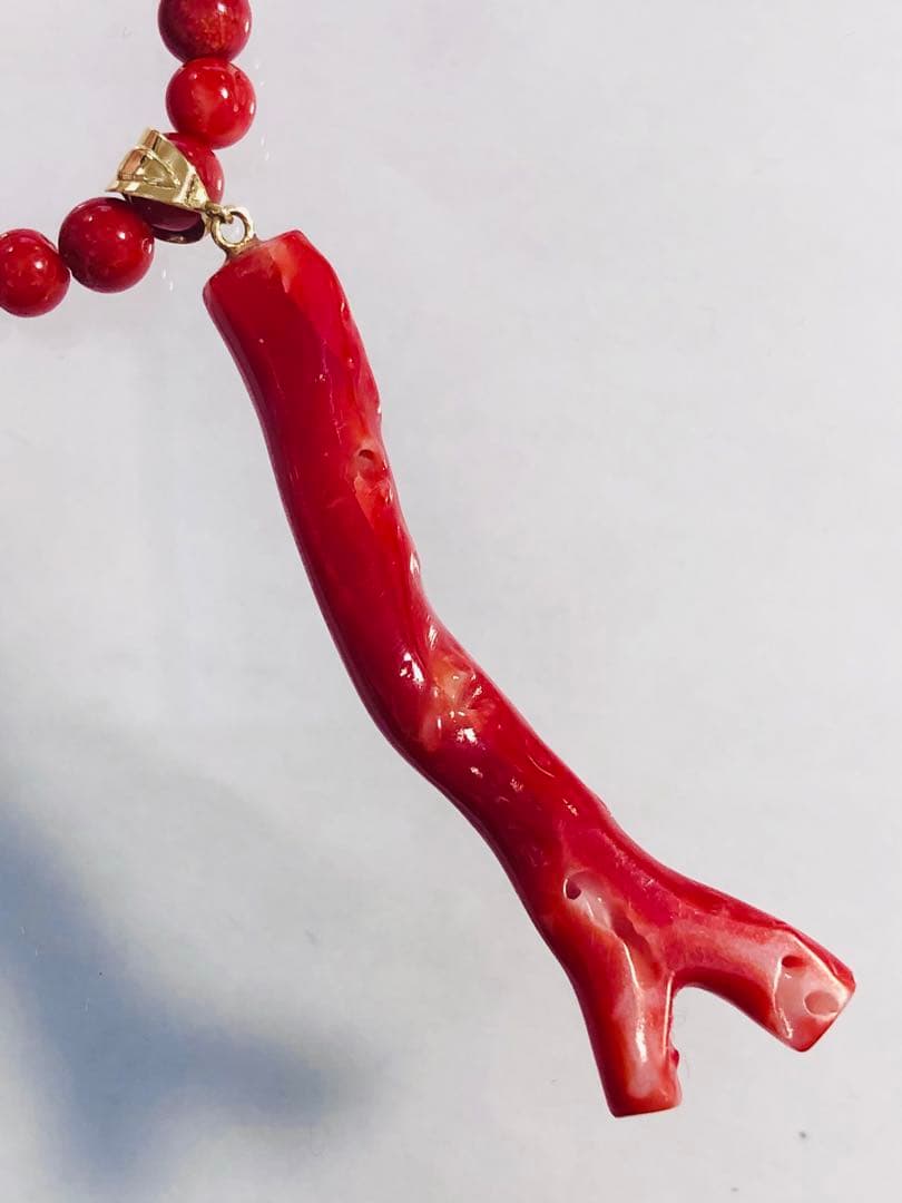 NO-834 k18YG赤枝珊瑚ネックレス