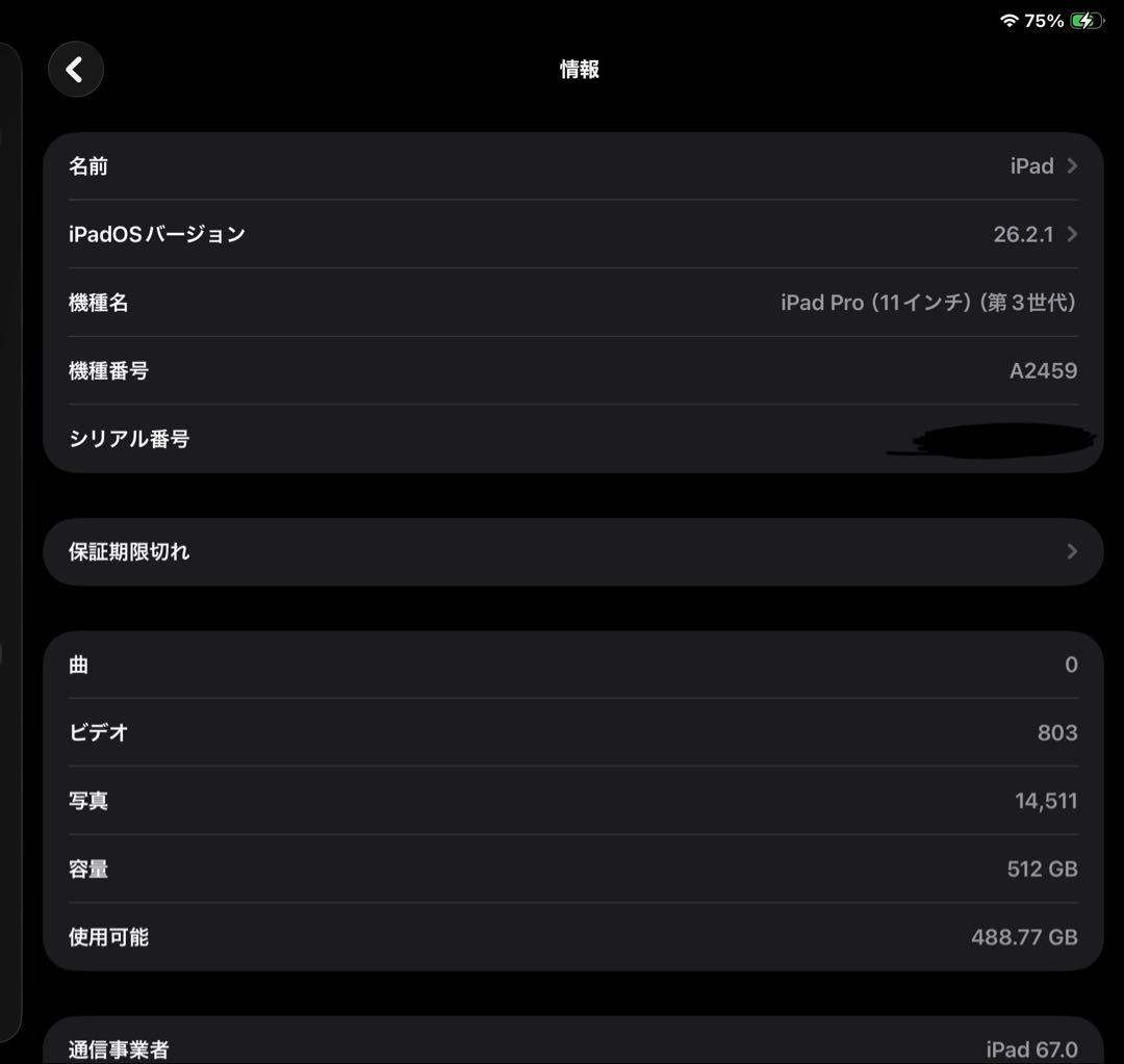 iPad pro 11 第3世代　512GB Apple pencil付