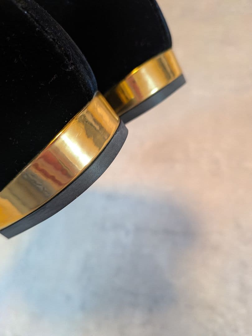 シャルロットオリンピア　ベロア　猫モチーフ　刺繍　フラットシューズ　38