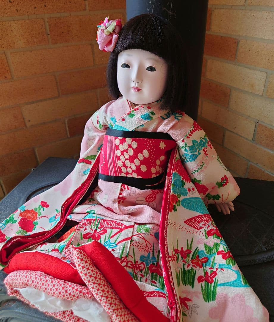 大正期　光龍斎　人毛張替え+修復　15号52cm お着物お任せ　お人形だけでも可