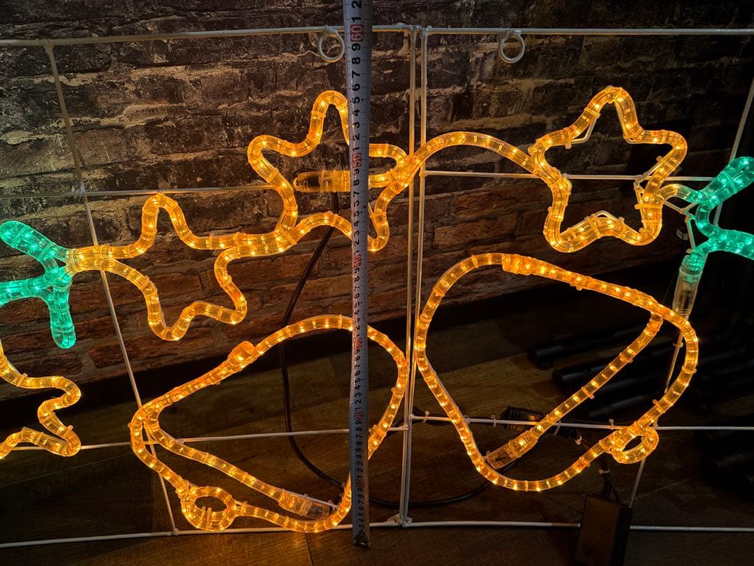 【美品】クリスマス イルミネーションライト 壁掛け用 エフェクト機能付き ベル