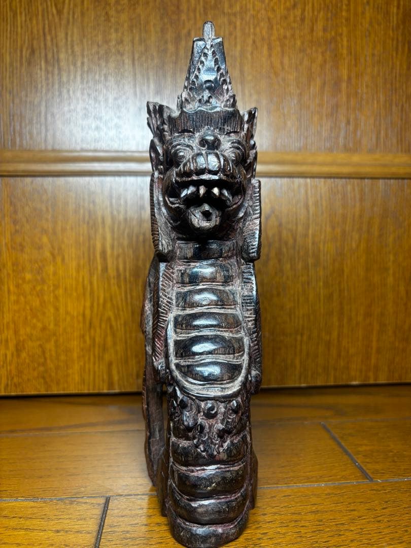 装飾笛 スリン & ナーガ 木彫り置物 2点セット 民族アート