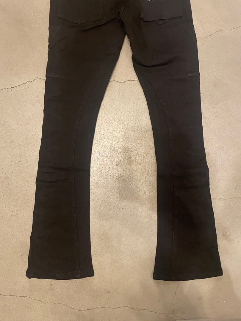 バラバサス valabasasブラックサイドロゴスキニーフレアデニム 29 新品