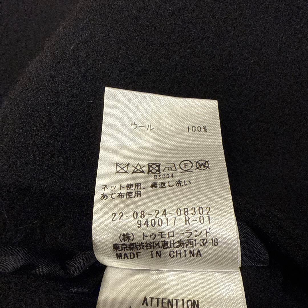 DES PRES ダブルフェイスメルトンビーバー ウィングカラーコート　ブラック