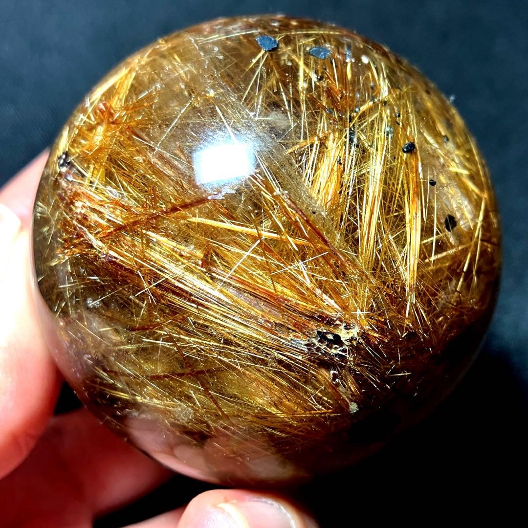 超絶綺麗✨62mm ゴールドルチルクォーツ　丸玉　スフィア　金針水晶