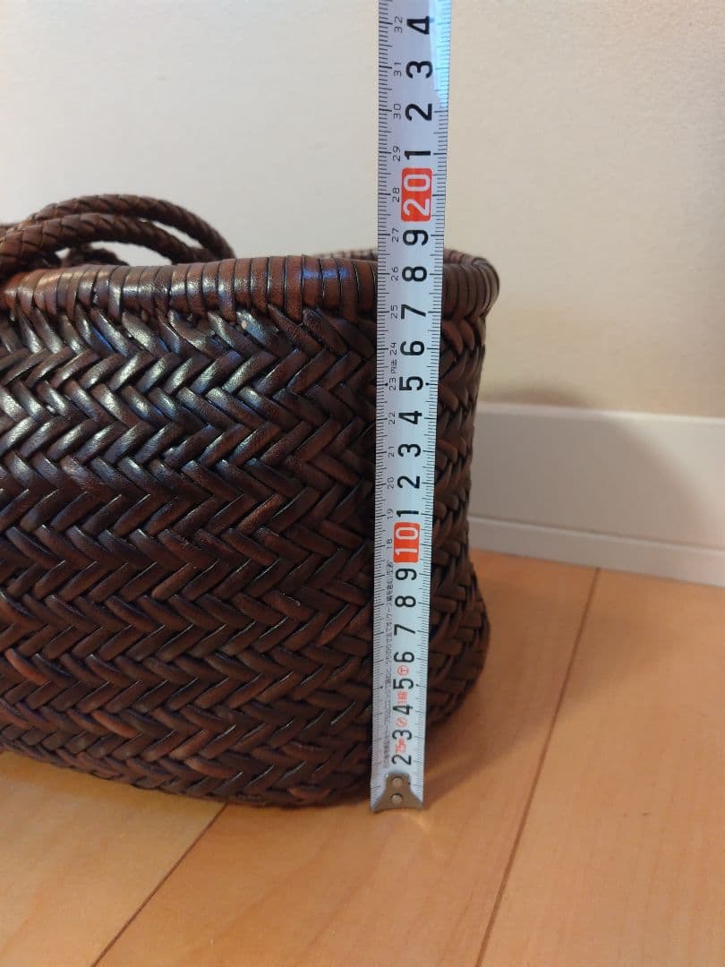 【美品】DRAGON ドラゴンバック　カゴバッグ　編み込み　ブラウン