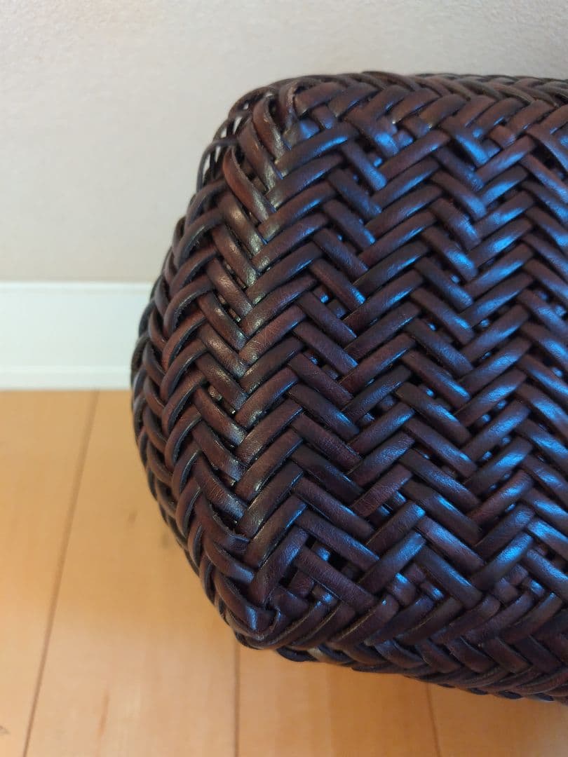 【美品】DRAGON ドラゴンバック　カゴバッグ　編み込み　ブラウン