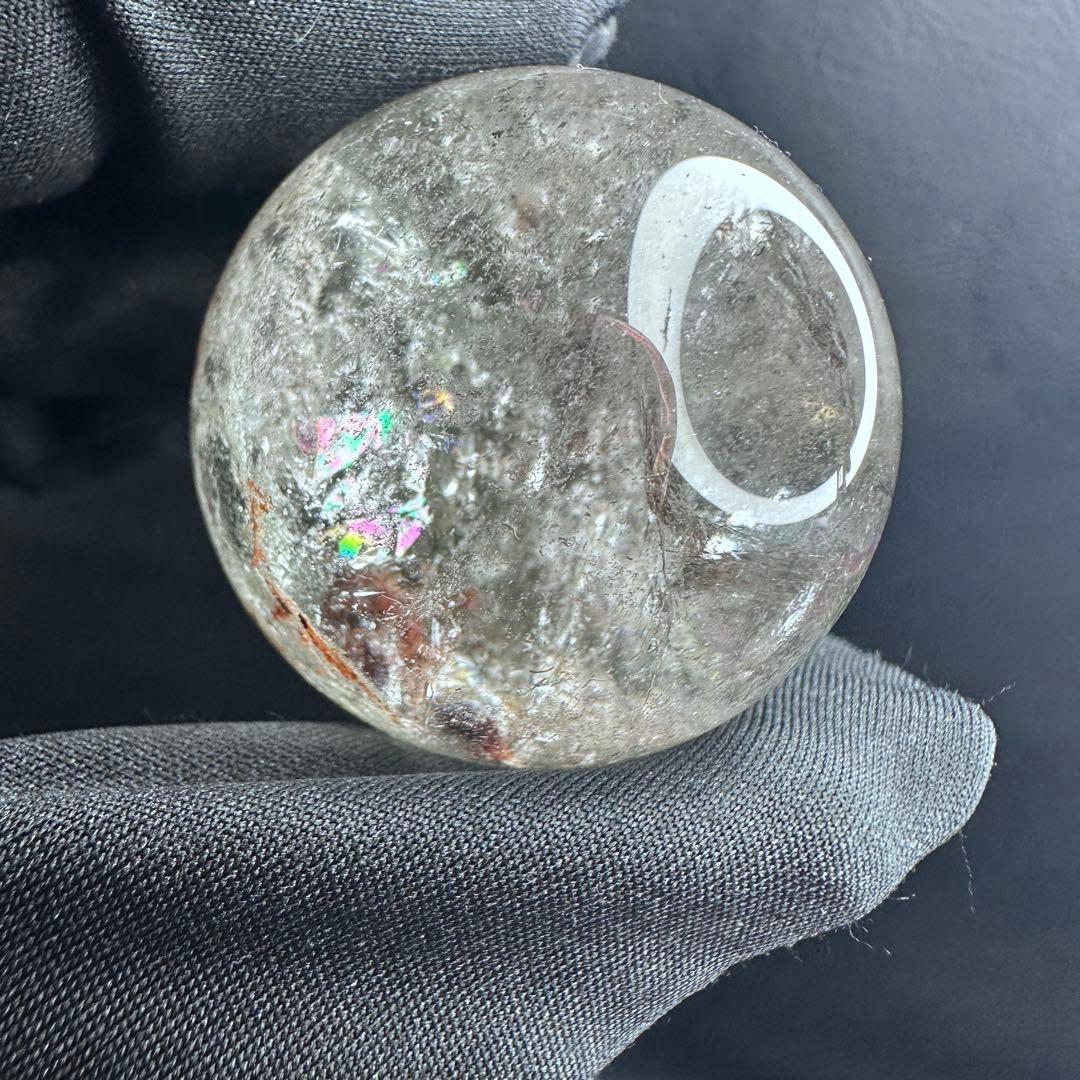 レインボー☆ガーデンクォーツ インクォーツ庭園水晶 丸玉パワーストーンA1125