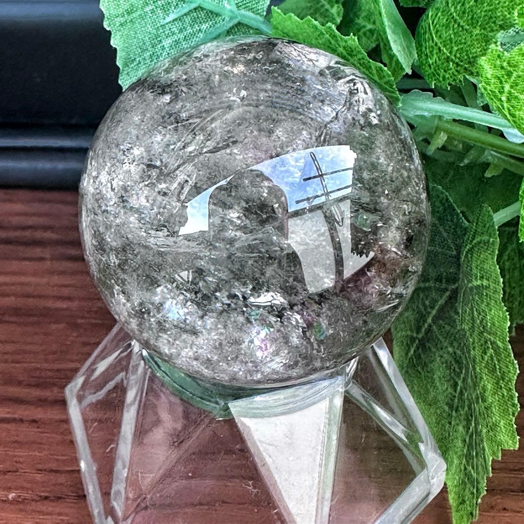 レインボー☆ガーデンクォーツ インクォーツ庭園水晶 丸玉パワーストーンA1125