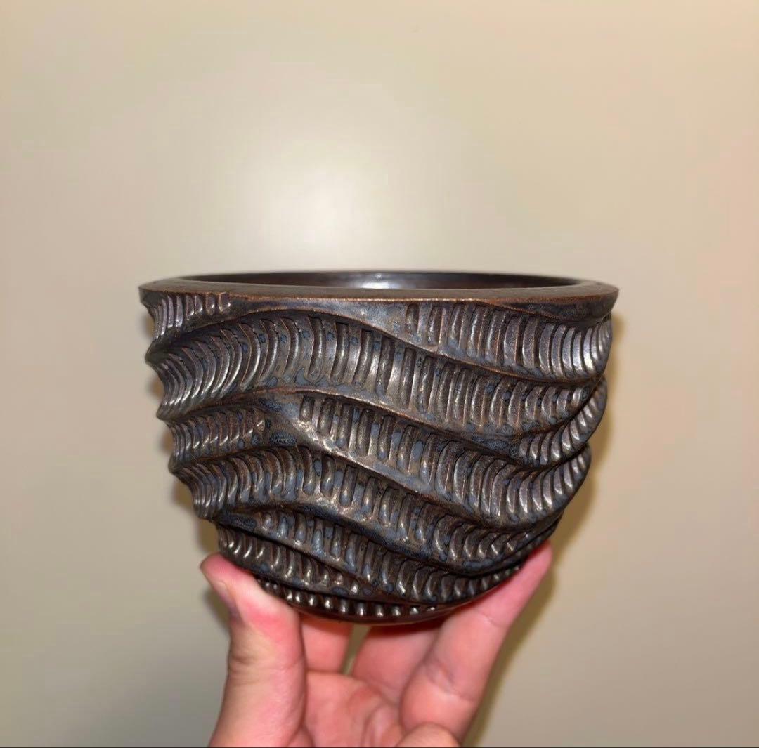 M SIZE 盆栽鉢 作家鉢 陶器 真柏 糸魚川真柏 皐月 五葉松 黒松 長寿梅