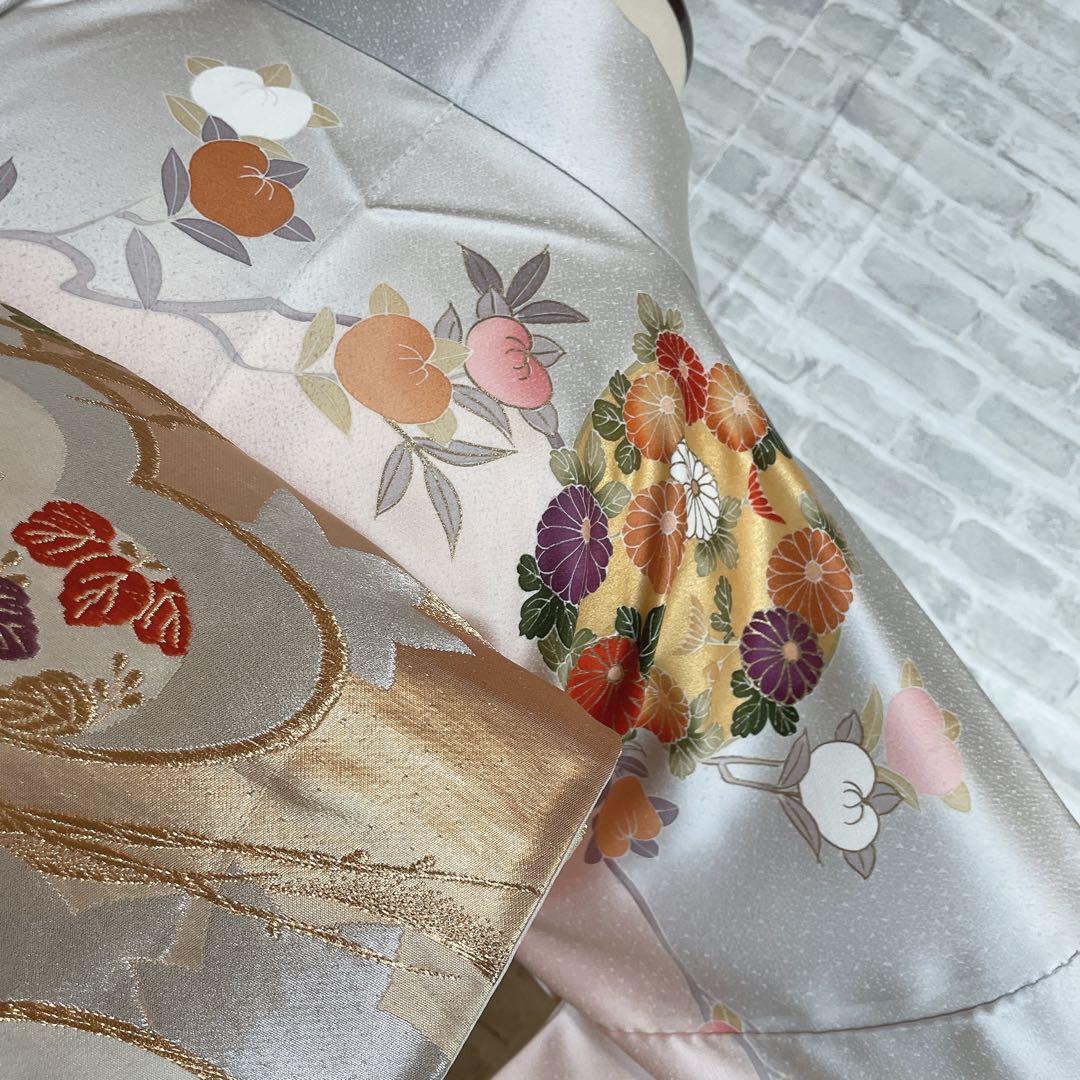 訪問着　フルセット　花丸紋　橘　ますいわ屋　金彩加工　着物　L4