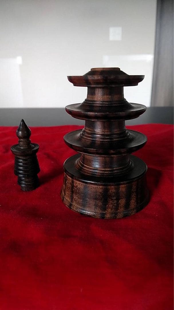 百万塔　黒檀　縞黒壇　アンティーク　花台　唐木　古美術　香炉台　陀羅尼経　仏像