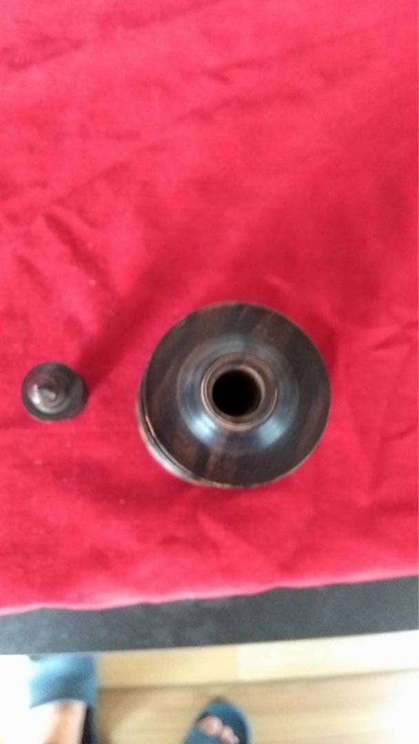 百万塔　黒檀　縞黒壇　アンティーク　花台　唐木　古美術　香炉台　陀羅尼経　仏像