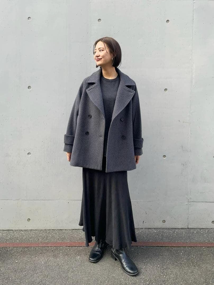 新品◆2025◆アーバンリサーチ◆スーパー100メルトンPコート《チャコール》